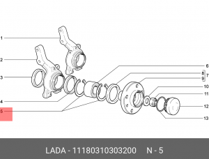 Кольцо ВАЗ-1118,2170 ступицы передней стопорное АвтоВАЗ 11180-3103032-00 LADA VAZ