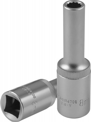 Головка торцевая глубокая 12-гранная 1/2"DR 8 мм. S04HD4708 JONNESWAY