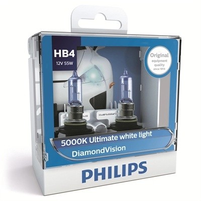 Лампа 12V HB4 55W P22d 5000K бокс (2шт.) Diamond Vision PHILIPS 9006DVS2 PHILIPS