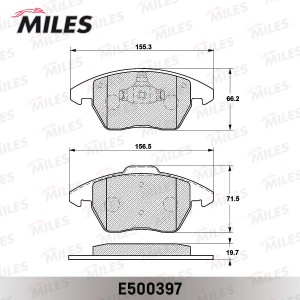 Колодки тормозные передние (Смесь CERAMIC серия PRO) CITROEN C4/PEUGEOT 207/307/ E500397 MILES