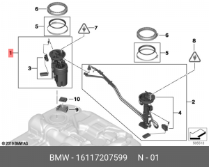 насос топливный электрический!\ BMW E71 N55 16 11 7 207 599 BMW