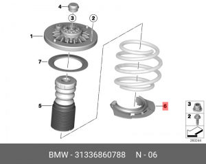 Опора BMW X3 (E83) пружины подвески передней нижняя OE 31 33 6 860 788 BMW