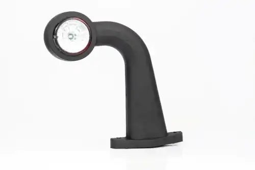 фонарь габаритный! рожок LED изогнутый, L=175мм, красный/белый 12-36V с кабелем\ FT009FLED FRISTOM