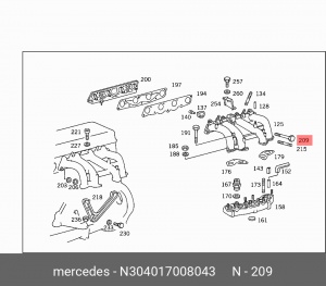 БОЛТ М8 N304017008043 N 304017 008043 MERCEDES BENZ