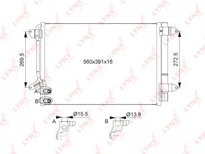 радиатор кондиционера с осушителем!\ VW Jetta IV 1.2-2.5 10> RC0528 LYNXAUTO