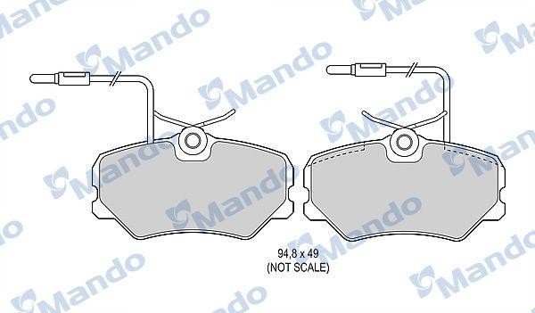 Колодки тормозные PEUGEOT 405 (92-) передние (4шт.) MANDO MBF016009 MANDO