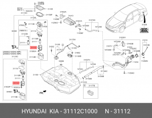 фильтр топливный!\ Hyundai Elantra 31112C1000 HYUNDAI