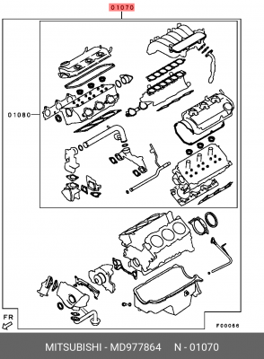ПРОКЛАДКИ ДВИГАТЕЛЯ,К-Т ПОЛНЫЙ MD977864 MD977864 MITSUBISHI