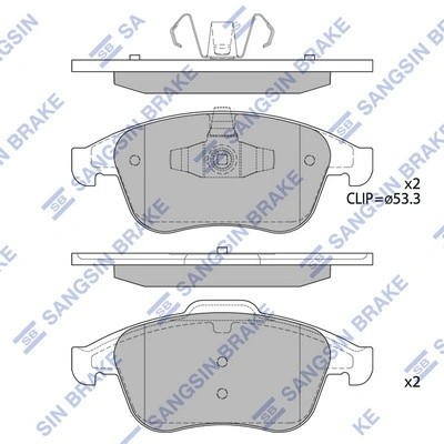 Колодки тормозные передние RENAULT Clio IV/Megane III/Scenic III SP4055 SP4055 SANGSIN