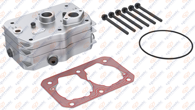 Головка блока компрессора РМК. Крышка цилиндра, прокладка, уплотнительное кольцо RK.01.117 YUMAK