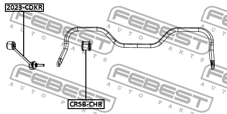 Втулка заднего стабилизатора d23 JEEP CHEROKEE K1 2007-2011 CRSB-CHR CRSB-CHR FEBEST