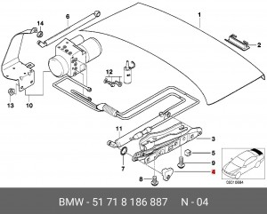 51 71 8 186 887 Упор Л 51 71 8 186 887 BMW