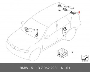 фонарь подсветки номера!\ BMW X3 E83 All 51 13 7 062 293 BMW