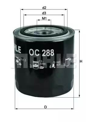 Фильтр масляный FORD: COUGAR 98-01, MAVERICK 01-, MONDEO I 94-96, MONDEO I седан OC288 MAHLE KNECHT