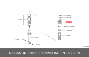 опора амортизатора заднего!\ Nissan Almera all 00> 5532095F0A NISSAN