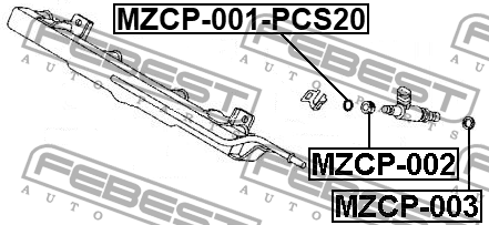 Кольцо уплотн форсунки впрыска топлива MAZDA 3 BK 03-06 MZCP-001-PCS20 MZCP001PCS20 FEBEST