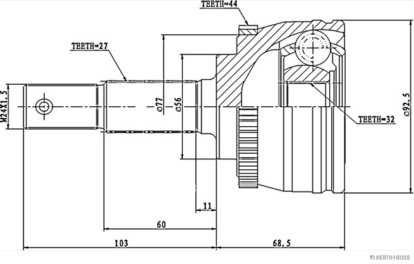 ШРУС наружный NISSAN Primera (P11) комплект NIPPARTS J2831137 H B JAKOPARTS NIPPARTS