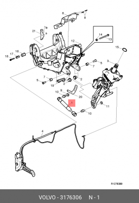 амортизатор! рулевой колонки \ VOLVO 3176306 VOLVO