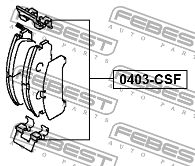 Монтажный комплект для дисковых колодок MITSUBISHI LANCER 2000-2009 0403-CSF 0403-CSF FEBEST
