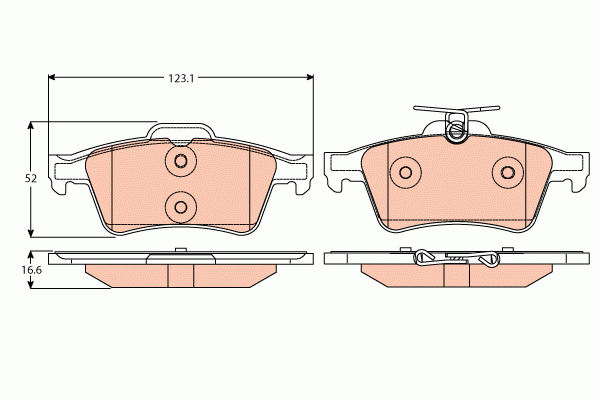 Колодки задние FORD FOCUS II GDB2086 GDB2086 TRW