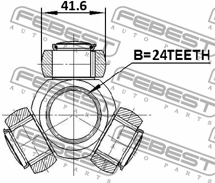 ТРИПОИД 24X41.6 подходит для BMW 3 E90/E91 2004-2012 1916-E60 1916-E60 FEBEST