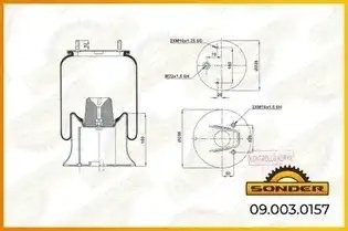 Пневморессора Premium со стаканом (металл) 2 шп. M10*1,251 отв. M22*1,5стак. ста 090030157 SONDER