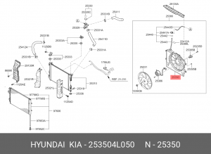 Диффузор вентилятора 253504L050 HYUNDAI KIA