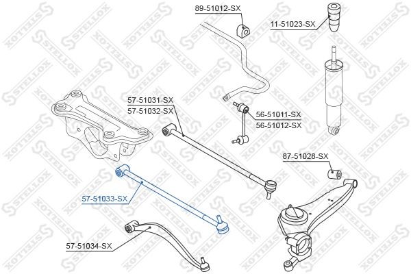 рычаг задней подвески нижний левый!\ Hyundai Santa Fe 00> 57-51033-SX STELLOX