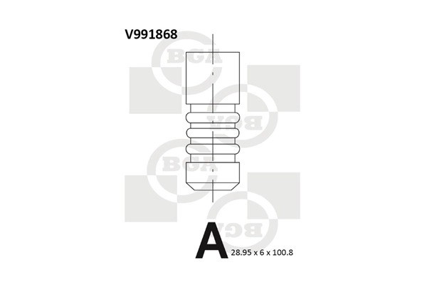клапан выпускной! 29x6x100.75\ Renault Clio 1.5DCi K9K 700/704 01> V991868 BG AUTOMOTIVE
