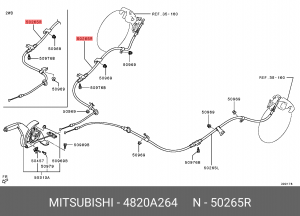 ТРОС СТОЯНОЧНОГО ТОРМОЗА ЗАДНИЙ ПРАВЫЙ  4820A264 4820A264 MITSUBISHI