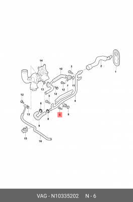 болт !M6x12 TORX\ Audi N 103 352 02 VAG