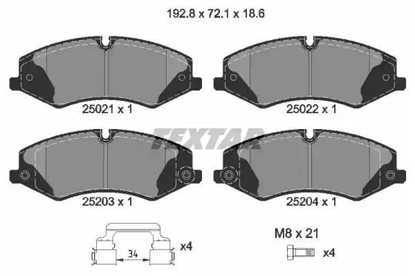 Колодки тормозные LAND ROVER Discovery,Range Rover Sport (09-) передние (4шт.) T 2502201 TEXTAR