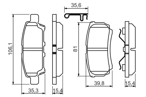 Колодки тормозные MITSUBISHI Lancer 9 (03-08),Outlander (03-08) задние (4шт.) BO 0 986 494 502 BOSCH