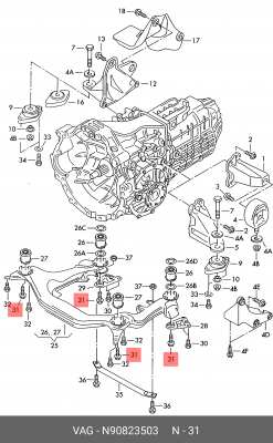 болт с шестигранной головкой! M12x1.5x110\ Audi A4 B7 N 908 235 03 VAG