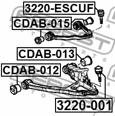Опора шаровая передн нижняя CADILLAC ESCALADE III 2007-2013 3220-001 3220-001 FEBEST