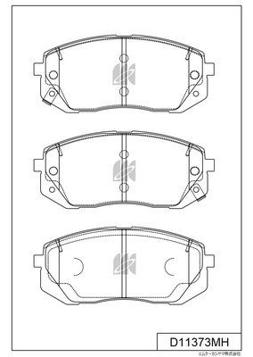 Колодки тормозные дисковые (с антискрипной пластиной)  HAWTAI SANTA FE D11373MH D11373MH MK KASHIYAMA