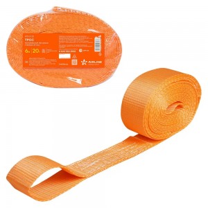 ТРОС БУКСИРОВОЧНЫЙ ЛЕНТА 20 Т Airline/ 6 метров/ петли/ ATR-S-20 AIRLINE