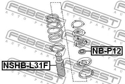 Пыльник и отбойник NISSAN Altima (01-07) амортизатора переднего комплект на 1 ам NSHB-L31F FEBEST