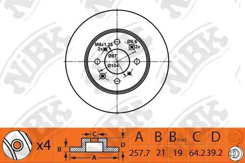 Диск тормозной HONDA JAZZ 1.2-1.4 04-  RN1376 RN1376 NIBK