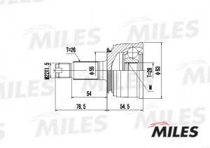 ШРУС наружный HONDA CIVIC 1.4 97-01 (GKN 303320) GA20139 GA20139 MILES