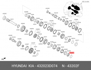 432023D074 SPACER-OUTPUT BEARING 432023D074 HYUNDAI