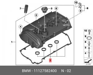 Комплект профильных прокладок BMW 11 12 7 582 400 11 12 7 582 400 BMW