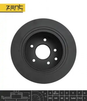 диск тормозной задний Z05962 ZENTPARTS