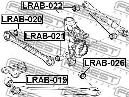 Сайлентблок задн подвески LAND ROVER FREELANDER 2 06-, RANGE ROVER EVOQUE 11- LR LRAB-021 FEBEST