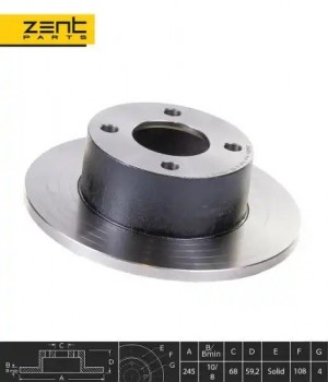 диск тормозной задний! Audi 80/90/100 1.6-1.9TD 86> Z06024 ZENTPARTS