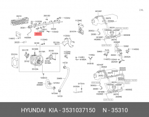 Форсунка топливная 3531037150 HYUNDAI KIA