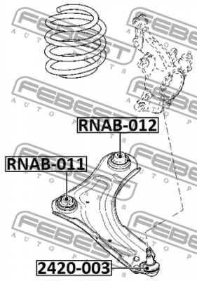 Сайлентблок рычага передний RENAULT MEGANE III 2008-2016 RNAB-011 RNAB-011 FEBEST
