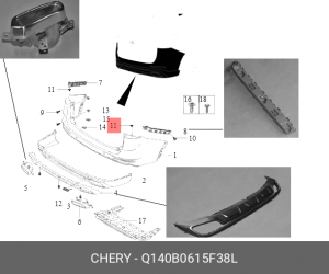 Болт CHERY OE Q140B0615F38L CHERY