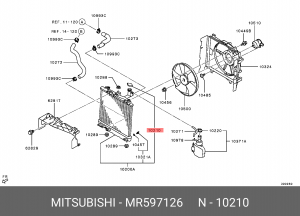 Крышка радиатора MITSUBISHI Galant (03-12) OE MR597126 MITSUBISHI