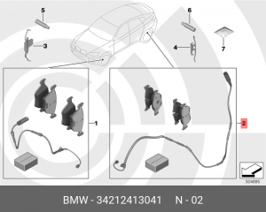 К-т торм.колод 34212413041 34 21 2 413 041 BMW